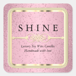 Plaza de las etiquetas rosa y dorada del bonito