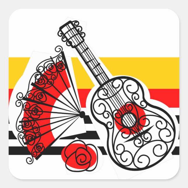 Plaza de pegatina clásica Stripe de España Souveni (Anverso)