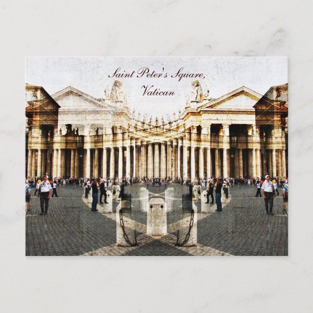 Plaza de San Pedro, postal del Vaticano (Anverso)