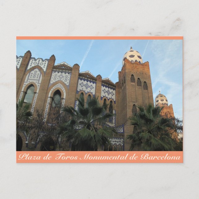 Plaza de Toros Monumental, Barcelona, postal (Anverso)
