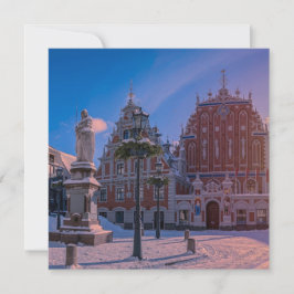 Plaza del ayuntamiento de Riga en invierno