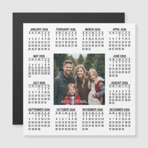 Plaza del calendario magnético 2026 con foto