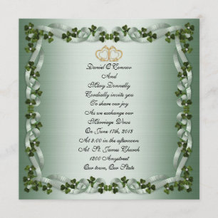 Plaza elegante de la invitación a la boda irlandes