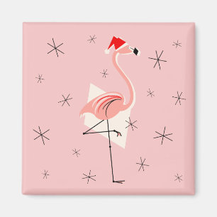 Plaza imán Flamingo Santa Pink
