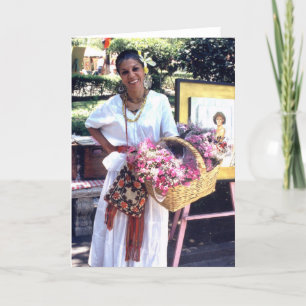 Plaza San Jacinto Flower Lady - tarjeta