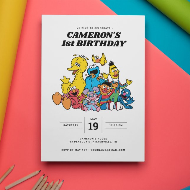 Plaza Sésamo Pals Invitación de cumpleaños 1 (Subido por el creador)