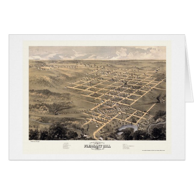 Pleasant Hill, mapa panorámico del MES - 1869 (Anverso (Horizontal))