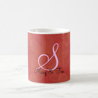 Plendor Floral Rojo- Monograma: tazas de café