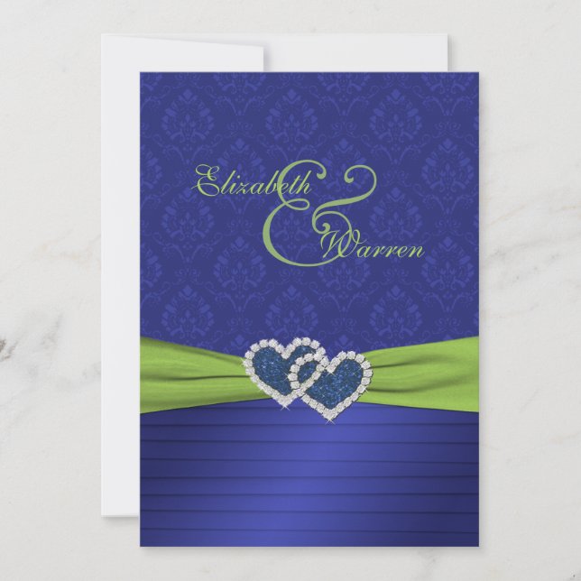 Plisados del azul real e invitación chartreuse (Anverso)