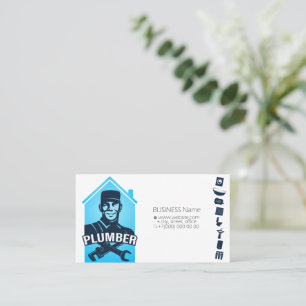 Plomero con tarjeta de empresa uniforme de fontane