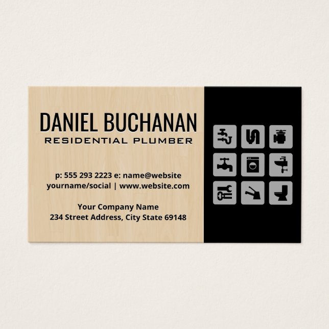 Plomero residencial | Iconos del sistema de tuberí (Frente)