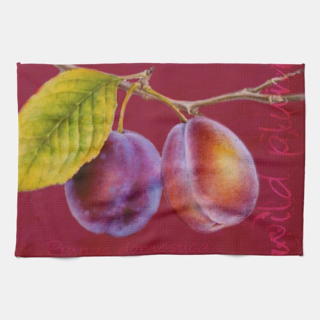 Plomo salvaje - toalla de cocina roja Prunus domes (Horizontal)