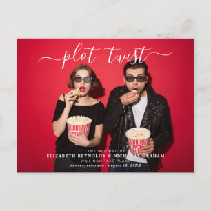 Plot Twist   Boda Reprogramar foto de Invitación