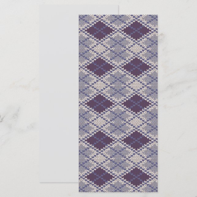 PLUM ARGYLE TEJIDO 4x9 Tarjeta plana / vertical (Anverso / Reverso)
