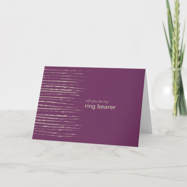 Plum Be My Ring Bearer Invitación Card (Anverso)