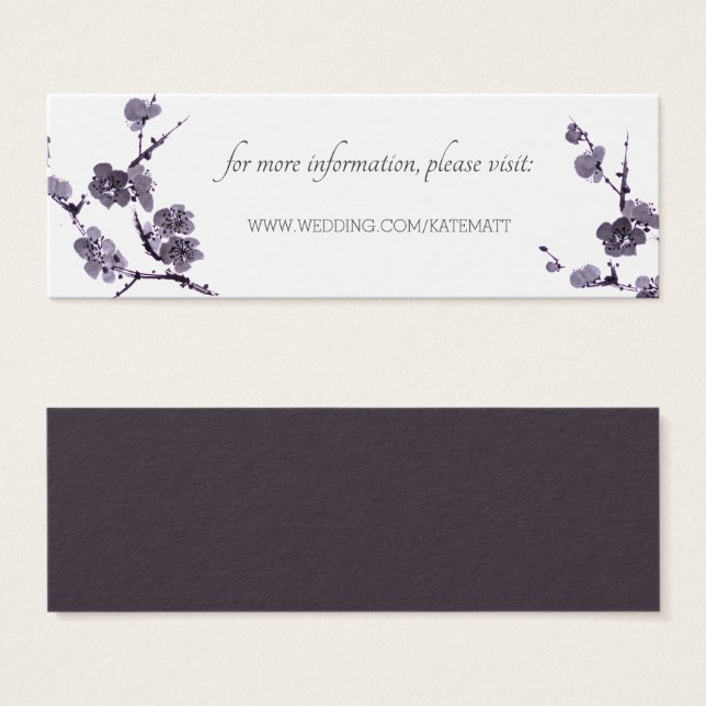 Plum blossom Boda sumie sitio web Insertar tarjeta (Anverso y reverso)