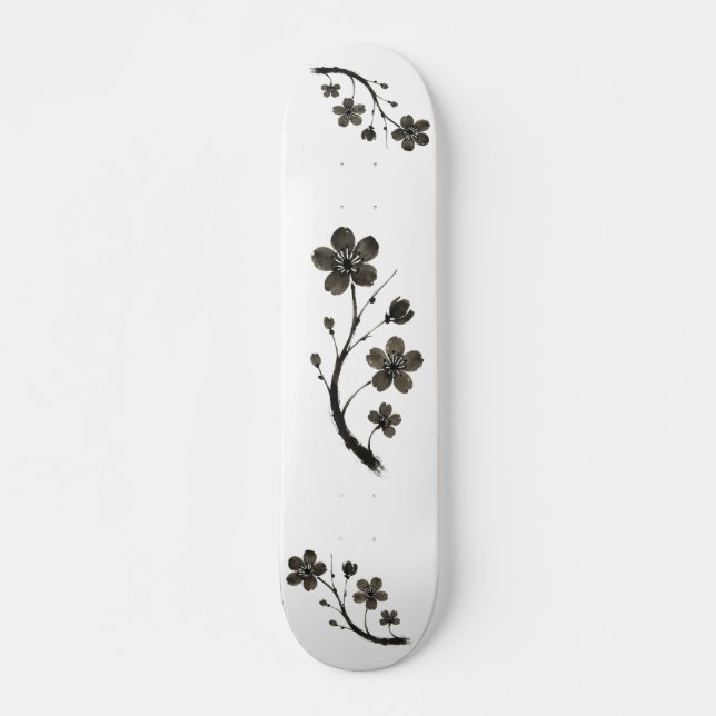 Plum Blossom - Diseño botánico en Skateboard (Anverso )