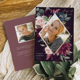 Plum Blossom | Invitación de graduación de fotogra