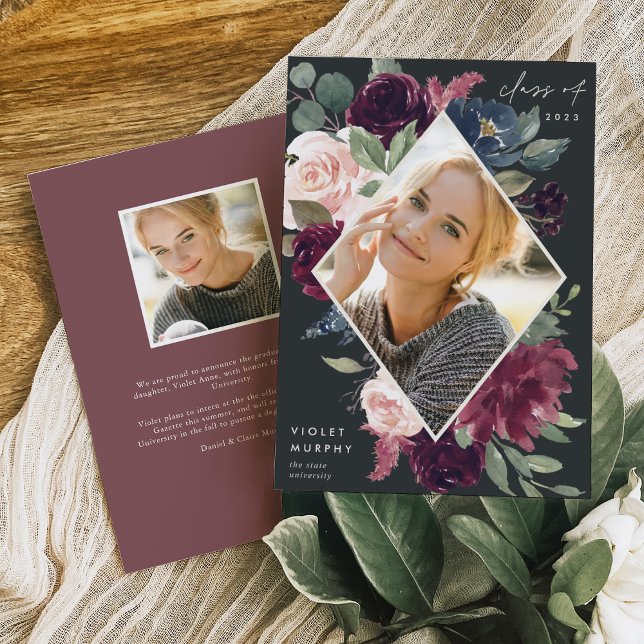 Plum Blossom | Invitación de graduación de fotos (Subido por el creador)