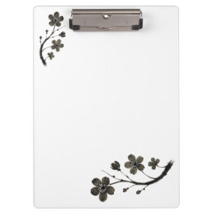 Plum Blossom Line Art - Portapapeles Botánico