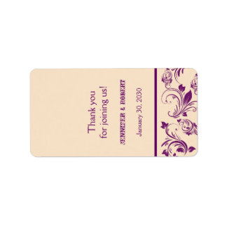 Plum Champagne Boda Scroll Lip Balm Etiqueta