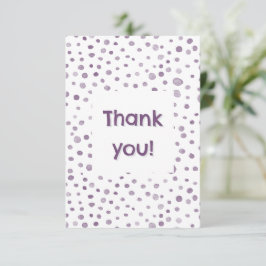 Plum Confetti Water Dots Gracias Tarjeta