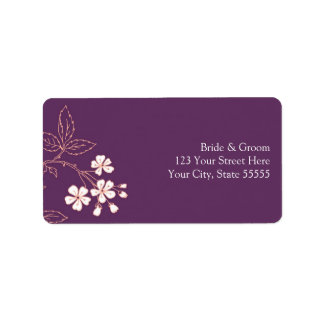 Plum Coral Boda Personalizado Etiquetas de direcci