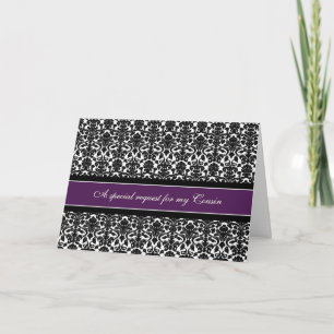 Plum Damask Primo Primo Tarjeta de Invitación de l