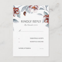 Plum Flores púrpura Boda acuática Tarjeta RSVP