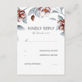 Plum Flores púrpura Boda acuática Tarjeta RSVP