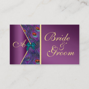 Plum Peacock Boda Bridal Tarjeta de Negocios