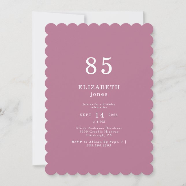 Plum Pink Peonies Invitación a fiesta de cumpleaño (Anverso)