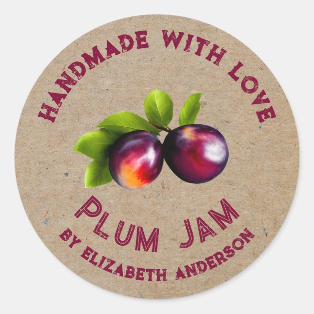 Plum Product Classic Round Pegatina (Anverso)