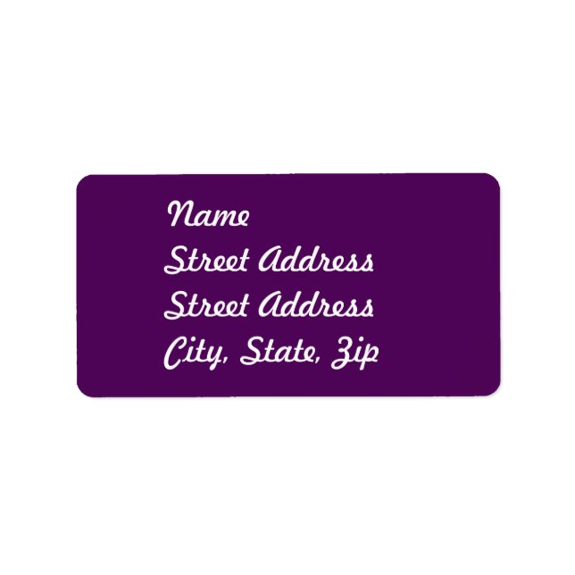 Plum Purple Address Pegatina (Frente)