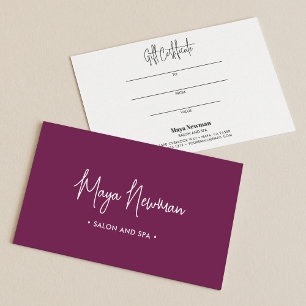 PLUM PURPLE MINIMAL SIGNATURA Tarjeta de regalo mo