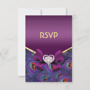 Plum Purple Peacock RSVP