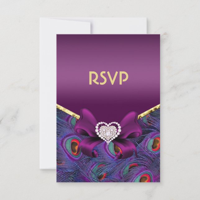 Plum Purple Peacock RSVP (Anverso)