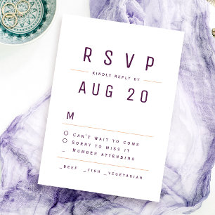Plum Púrpura Moda Moderna Tipografía simple RSVP