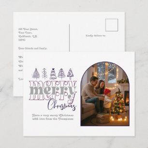 Plum & Silver Cozy Arch Foto Feliz Navidad