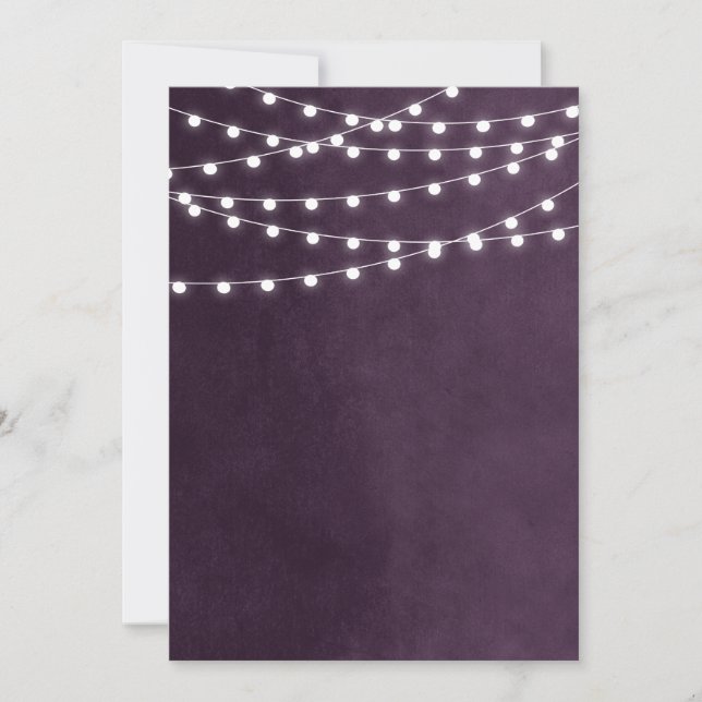 Plum String Lights Blank Invitación Template (Anverso)