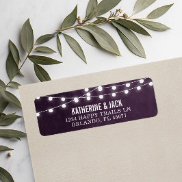 Plum String Lights Boda Etiquetas de direcciones