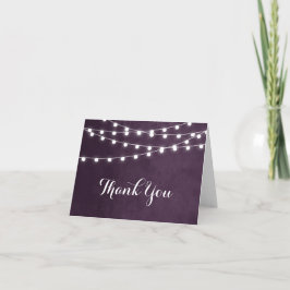 Plum String Lights Boda Tarjeta de agradecimiento