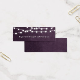 Plum String Luces Boda Insertar tarjeta