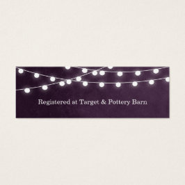 Plum String Luces Boda Insertar tarjeta