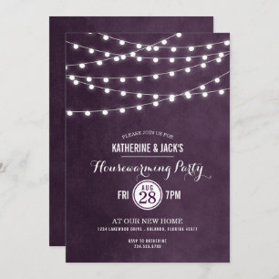 Plum String Luces Invitación a fiesta de calentami