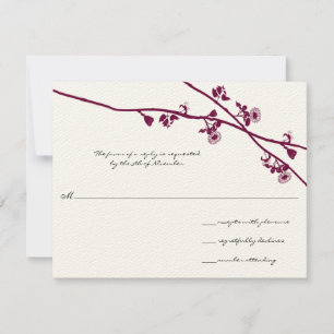 Plum Wild Flower Branches Wedches RSVP