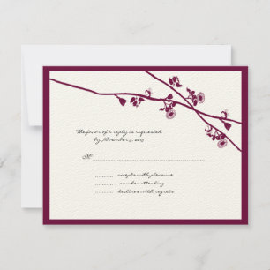 Plum Wild Flower Branches Wedches RSVP