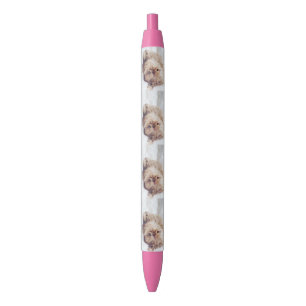 Pluma anaranjada de la tinta del perrito de Shih