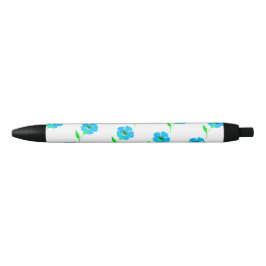 pluma azul floral