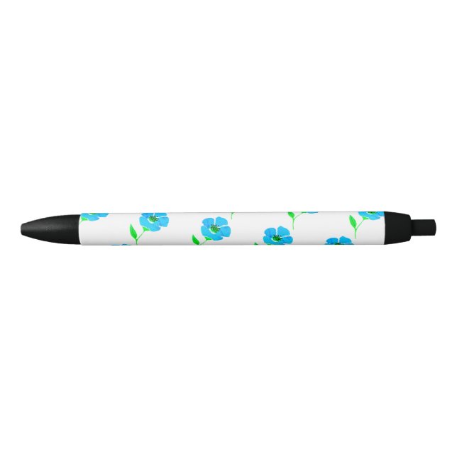 pluma azul floral (Anverso)